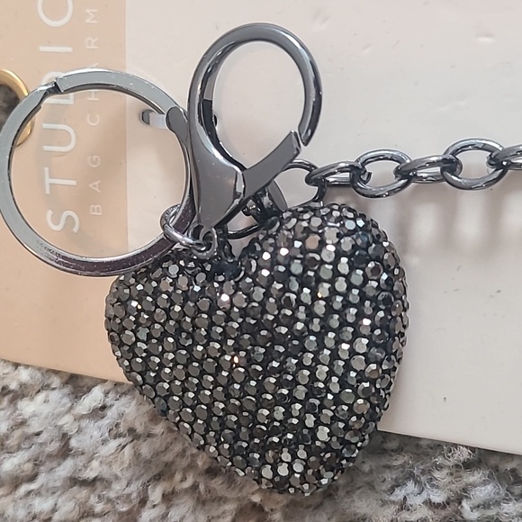 Studio Black Heart and Balloon Dog Keychain Bag Charm - Picture 2 of 5